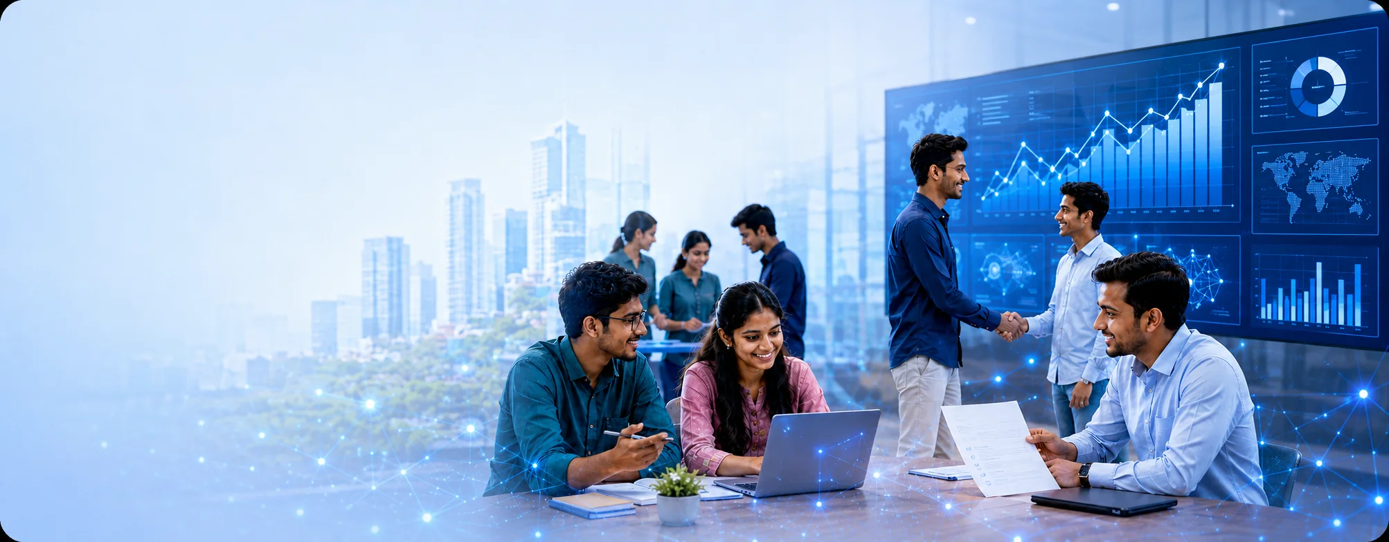 Students receiving internship support, resume review, interview preparation and placement guidance